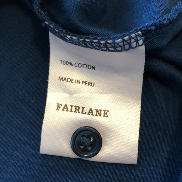 Fairlane Mens Polo Sz M Blue Pima Cotton Stripe Work Business Casual Comfy Job - Picture 4 of 8